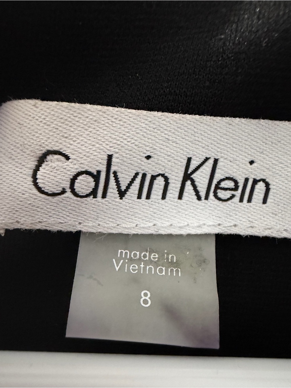 Calvin Klein Black Sleeveless Fit-and-Flare Dress with Slim Belt - Picture 2 of 3